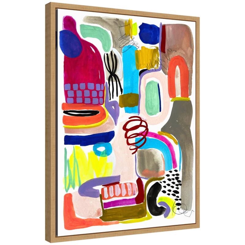 Kate and Laurel Sylvie Abstract 12 Framed Canvas by Emma Daisy - 18x24