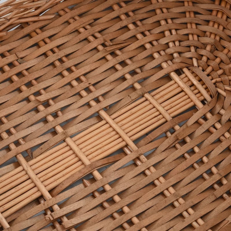 vidaXL Firewood Basket with Carrying Handles 30.7"x21.3"x13.4" Natural Willow - 30.7" x 21.3" x 13.4"