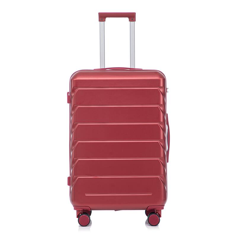 28 Inch Large Checked Luggage, Scratch Resistant Surface Four Multi-Directional Wheels, With Combination Lock and Side Hooks
