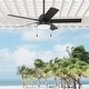 preview thumbnail 1 of 12, Hunter 52" Sea Point Ceiling Fan with LED Light Kit and Pull Chain, Wet Rated Matte Black