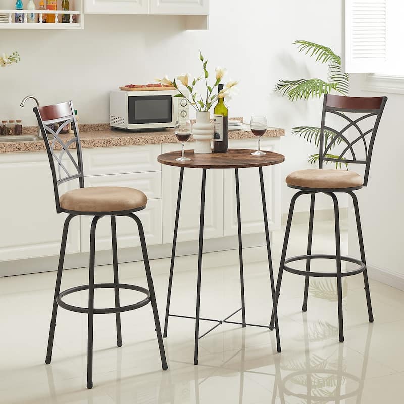 Javlergo Bar Stools Swivel Adjustable Height Counter Stools, Set of 2