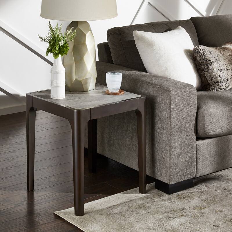 Ludvika Faux Marble Top End Table by iNSPIRE Q Modern