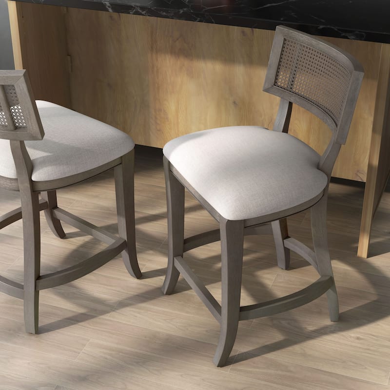 Berwil Wooden Cane Back Counter Height Chairs by Furniture of America