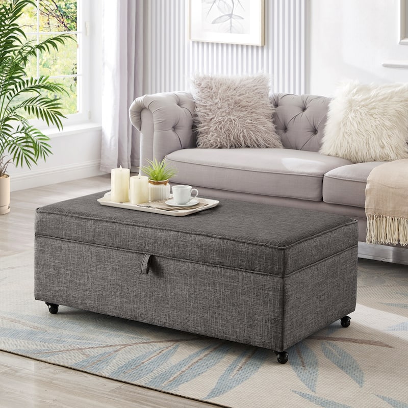 47'' Large Storage Ottoman with Wheels for Living Room
