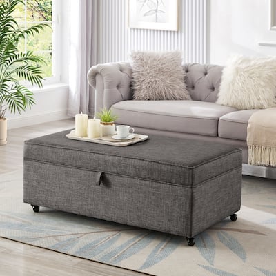 Modern Large Comfort Sofa Ottoman with Storage,Modular Sectional Storage Ottoman With Wheels For Living Room,Lounge Ottoman