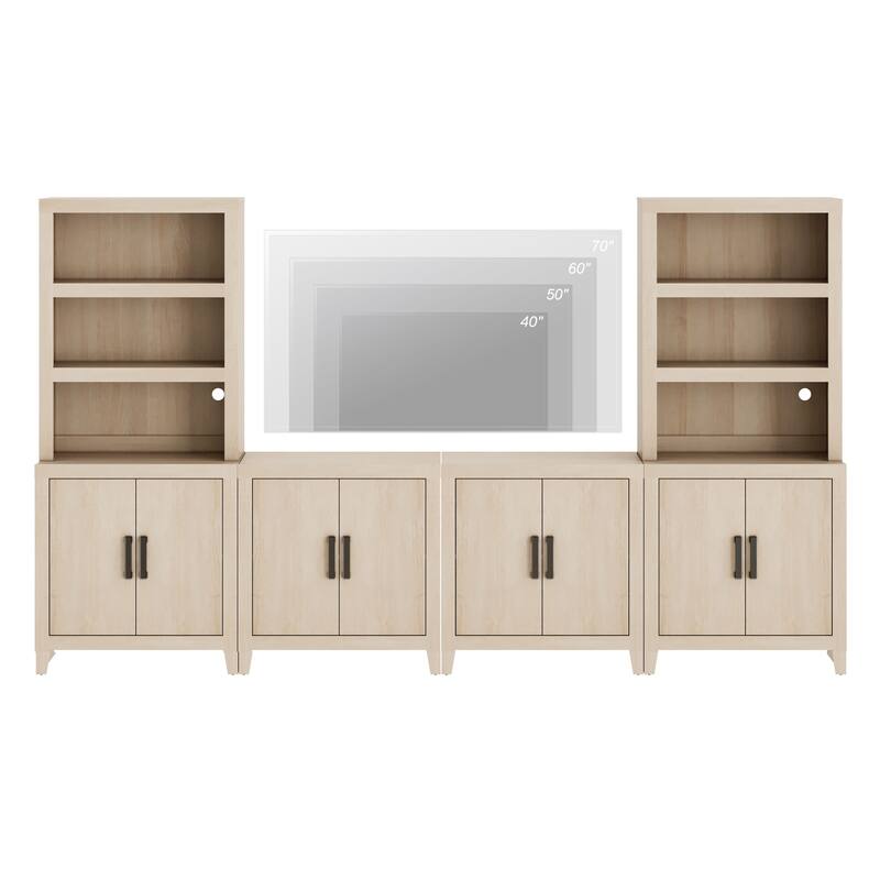 WAMPAT Entertainment Center with Bookshelves, Farmhouse TV Stand for Living Room, Bedroom - n/a