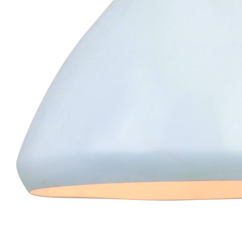 Dayna 1L White and Brass Contemporary Pendant Light with Metal Shade - 10-in W x 11.5-in H x 10-in D