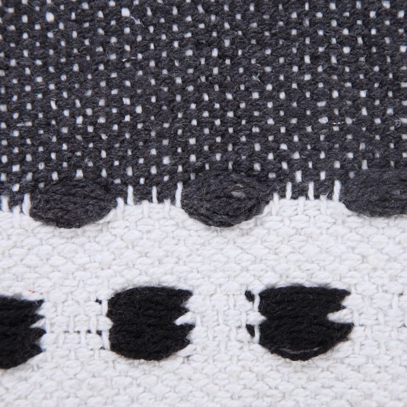 20" Black and White Dash Grid Striped Square Throw Pillow