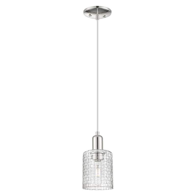 Innovations Lighting Endless Possibilities Arcadia - Cobbleskill - 1 Light 5" Basketweave Cord Hung Mini Pendant - Polished Nickel