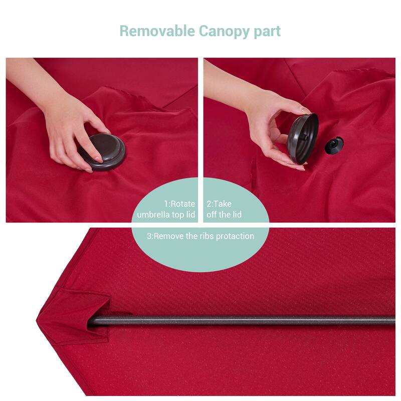 AOOLIMICS 10×6.5FT Rectangular Patio Umbrella with UV Protection, Easy Tilt, and Wind-Resistant Features