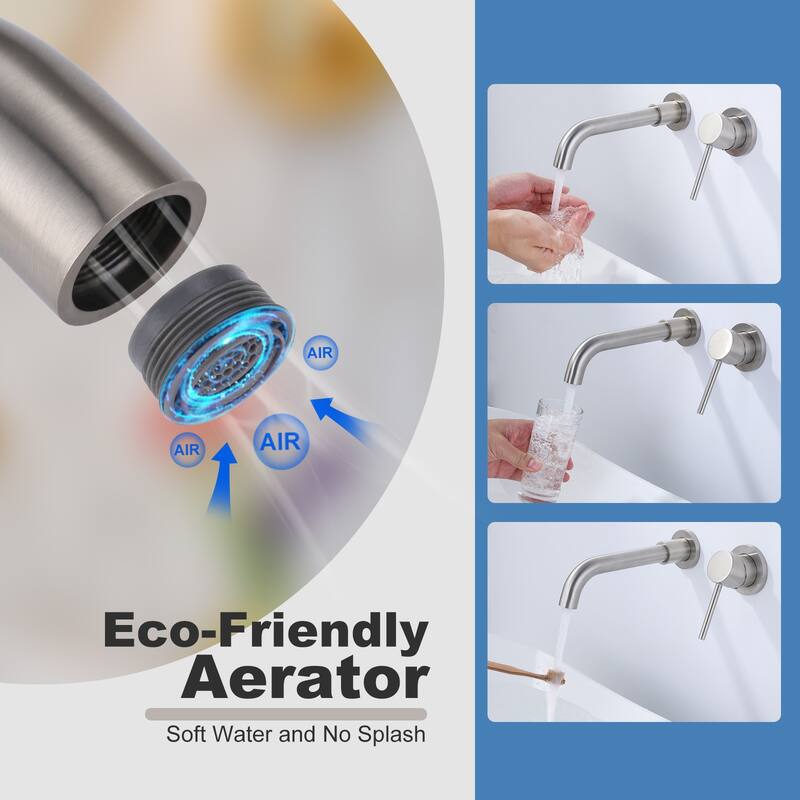 WOWOW Wall Mount Single Handle Bathroom Faucet
