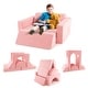 preview thumbnail 1 of 8, 8 Pieces Pink Playroom Sofa Set Perfect Gift fir Kids - 41.5" x 39.5" x 19" (L x W x H) Pink