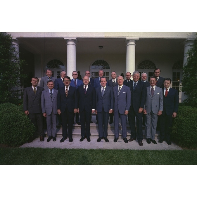 Shop Richard Nixon Posing With His Cabinet Pictured Front Row