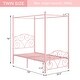preview thumbnail 25 of 24, VECELO Kids Bed Metal Canopy Bed Frame Set of 2 Twin Size with Headboard, 4 Posters Platform Mattress Foundation