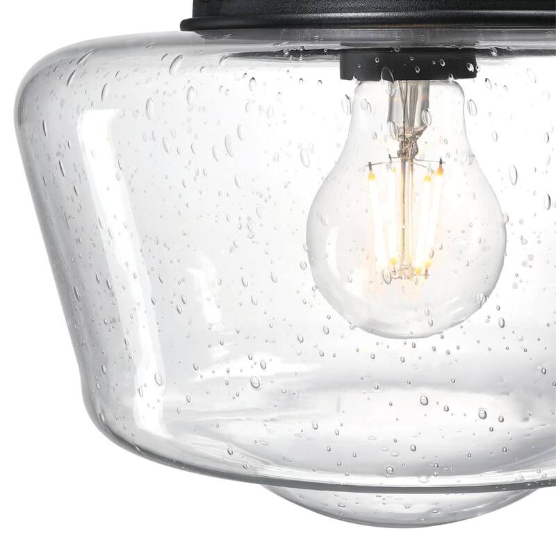 Westinghouse Lighting Scholar 9 Inch, One Light Outdoor Semi-Flush Mount Fixture, Clear Seeded Glass - 1-Light