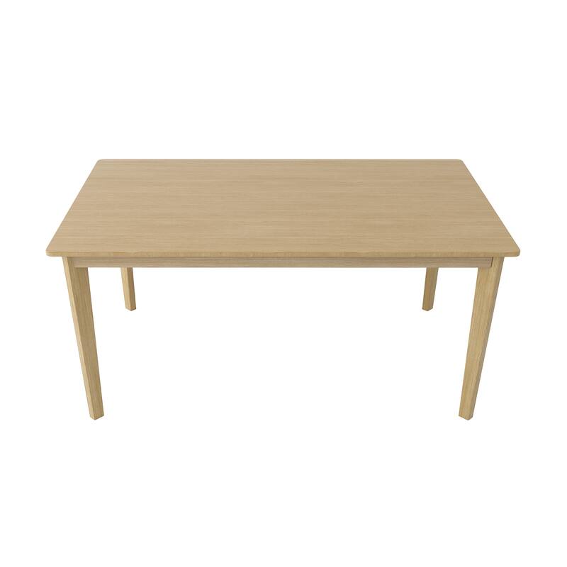 Scandinavian Rectangular Dining Table Solid Wood Natural Finish Multi Functional - Natural Wood