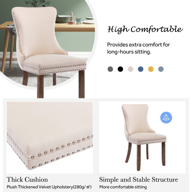 Upholstered Wing Back Dining Chair (Set of 6)