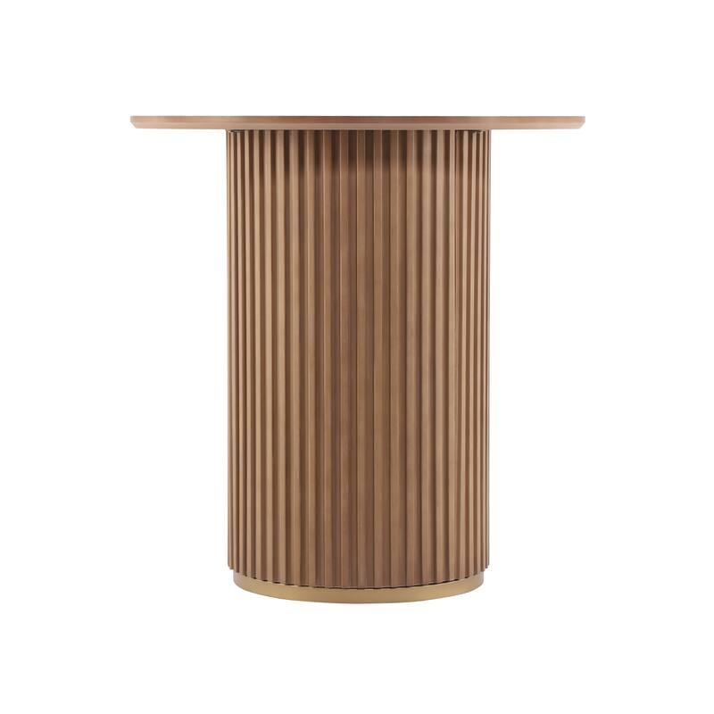 Christopher Knight Home - Barrington Modern 36.61"H Round Counter Height Dining Table with Fluted Cylindrical Iron Base