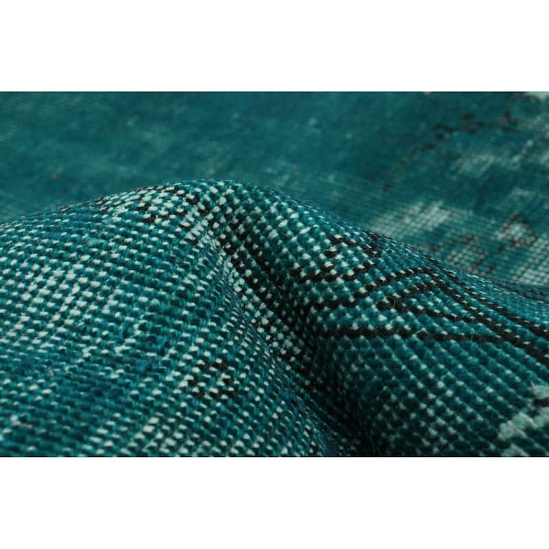 ECARPETGALLERY Hand-knotted Color Transition Teal Wool Rug - 8'10 x 12'4
