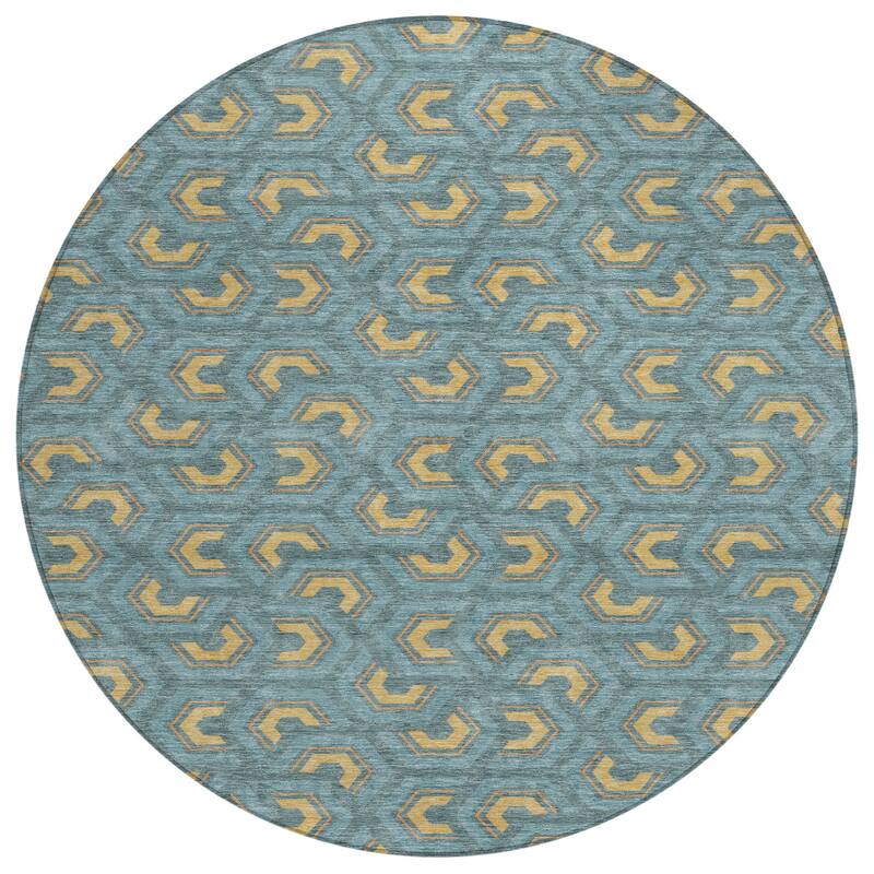 Machine Washable Indoor/ Outdoor Modern Zoa Chantille Rug