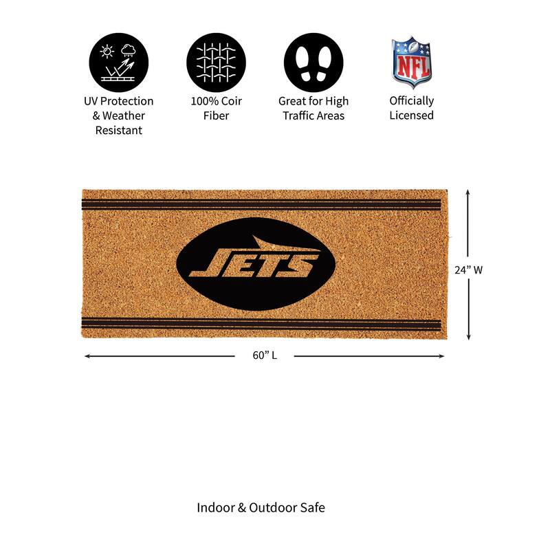 New York Jets Monochrome Indoor/Outdoor Coir Door Mat