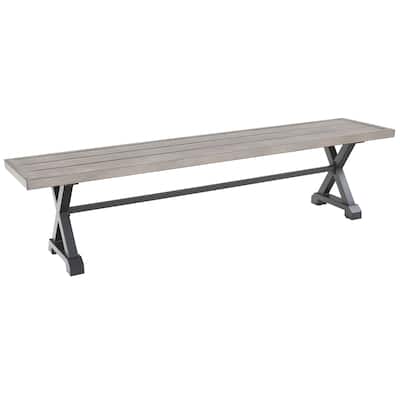 Dining Bench, Outdoor Patio Bench, Metal Benches for Garden, Porch, Backyard