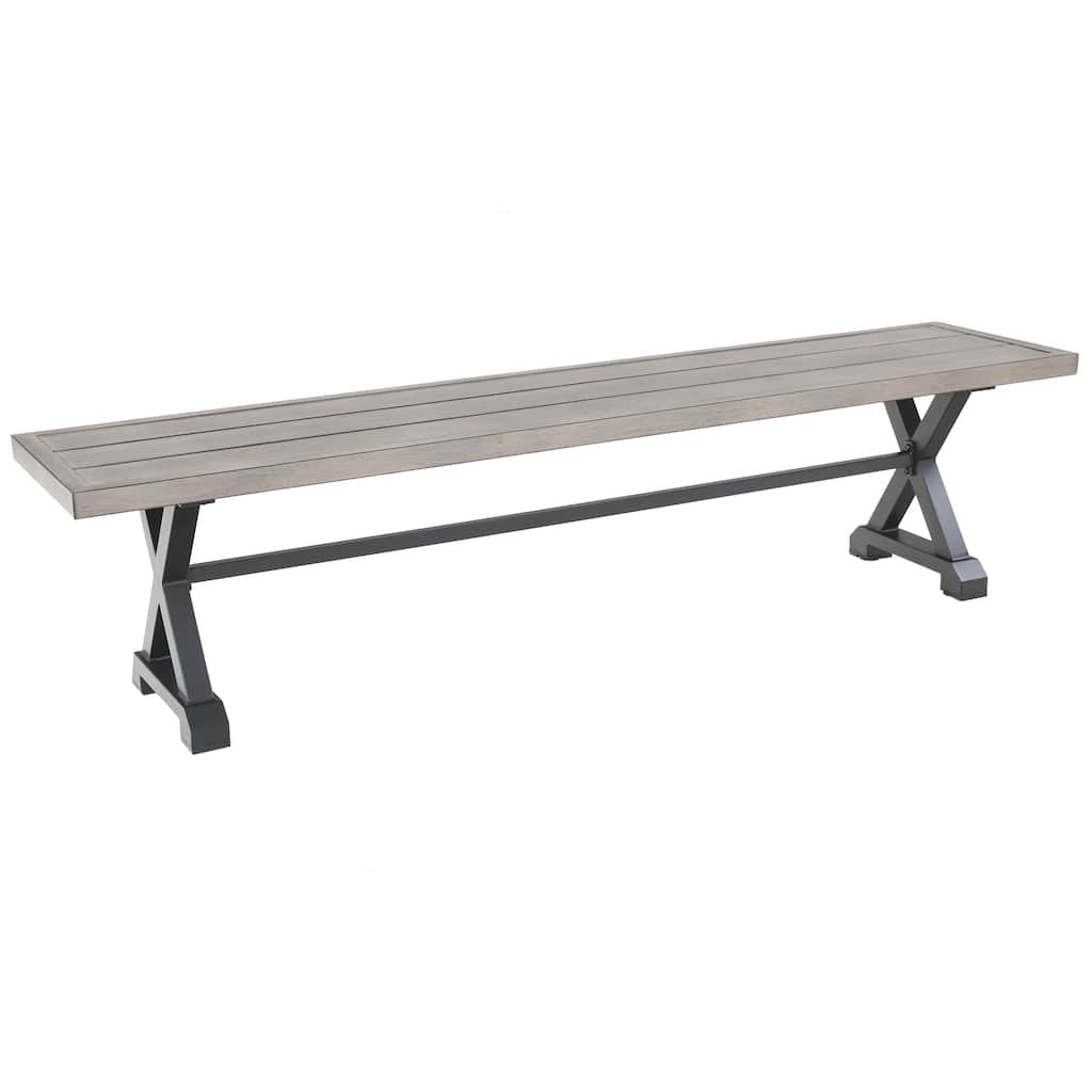 Dining Bench, Outdoor Patio Bench, Metal Benches for Garden, Porch, Backyard
