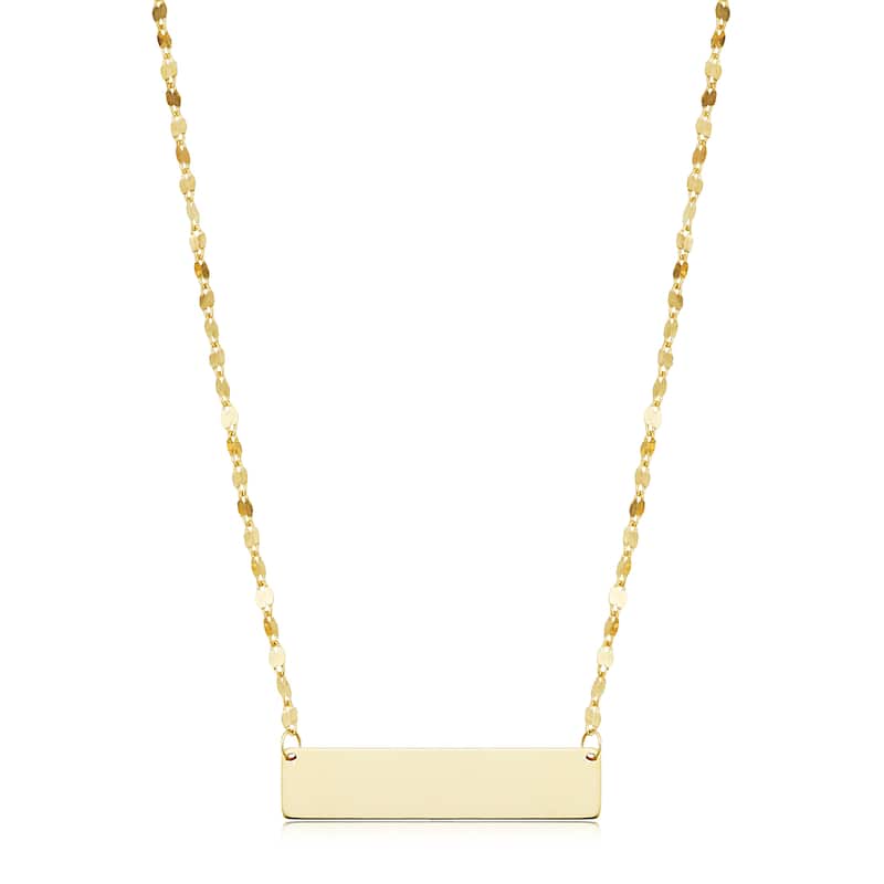 14k Yellow Gold 1-inch Bar Adjustable Length Choker Necklace (adjusts t 15 or 16 inches)