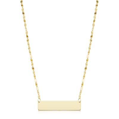 14k Yellow Gold 1-inch Bar Adjustable Length Choker Necklace (adjusts t 15 or 16 inches)
