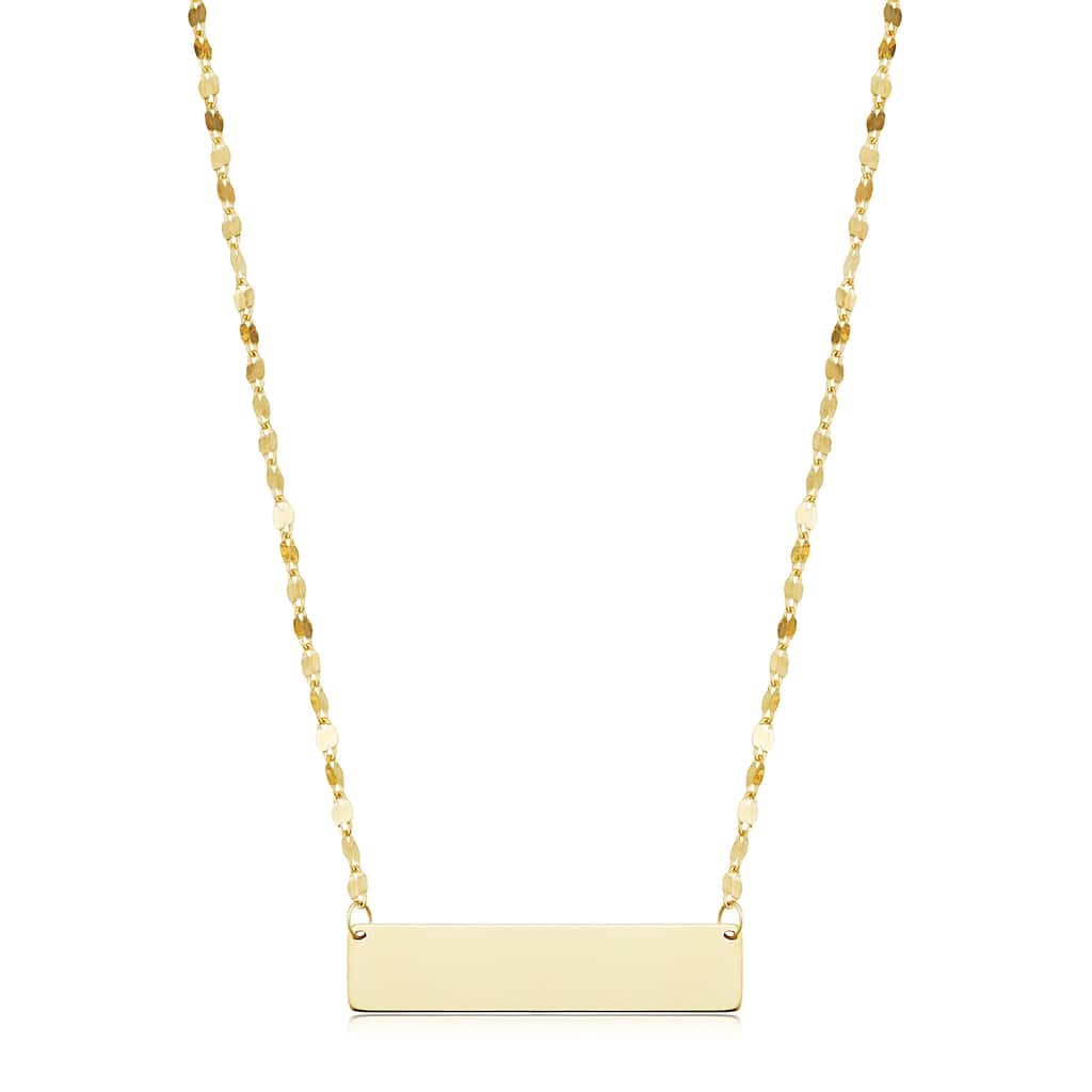 14k Yellow Gold 1-inch Bar Adjustable Length Choker Necklace (adjusts t 15 or 16 inches)