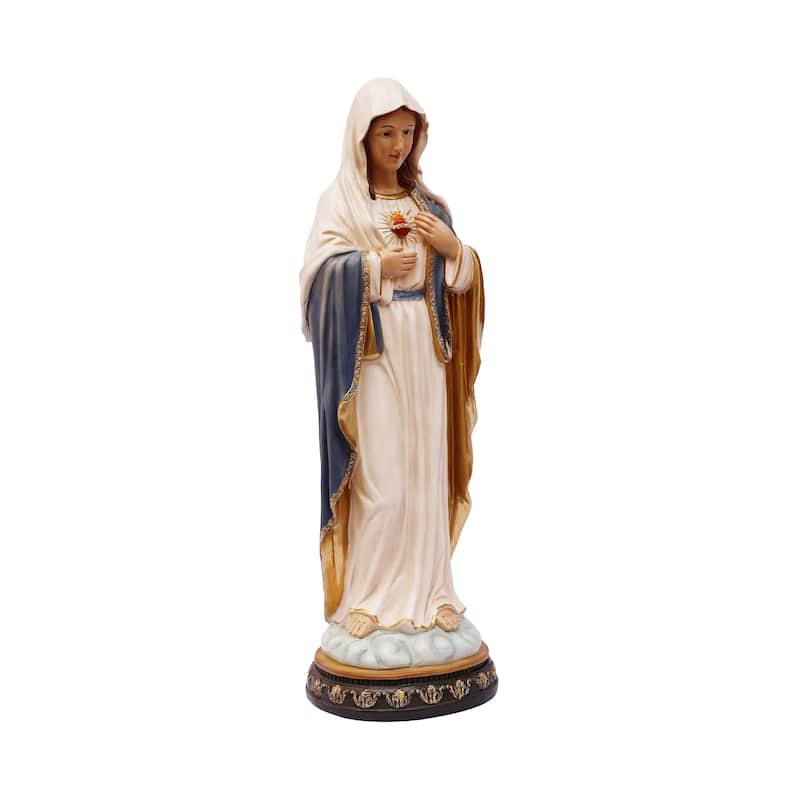 Sacred Heart Virgin Mary Standing Outdoor Garden Statue - 24"