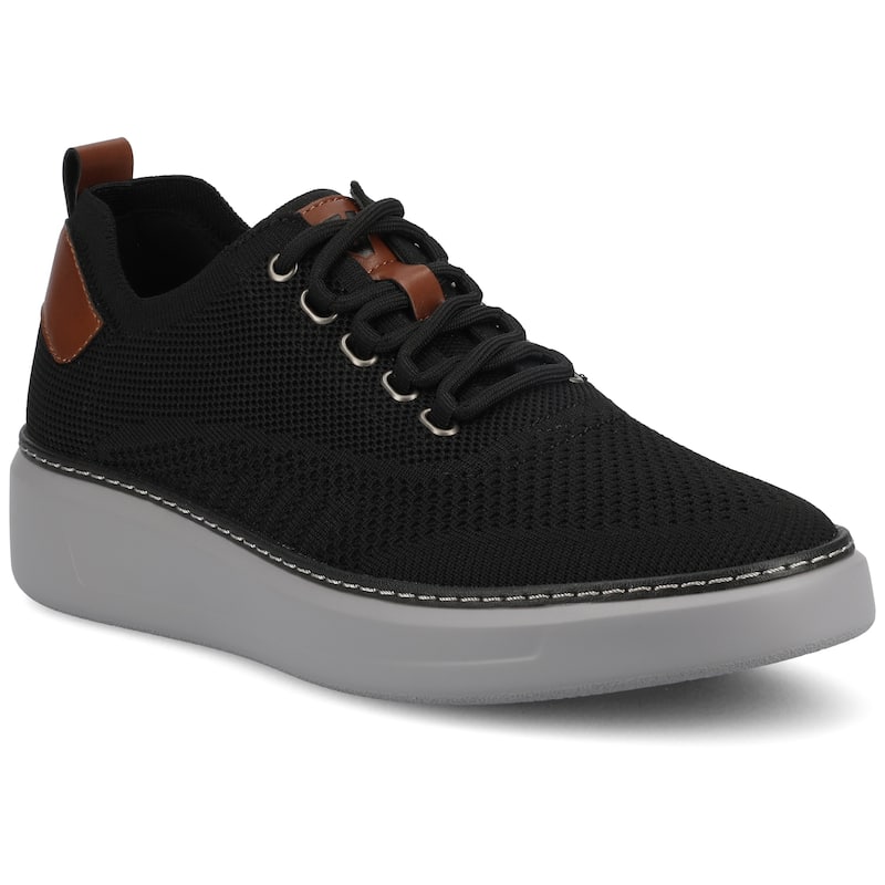 Vance Mens Norris Medium and Wide Width Lace-up Casual Knit Sneaker - Medium - Black - 13