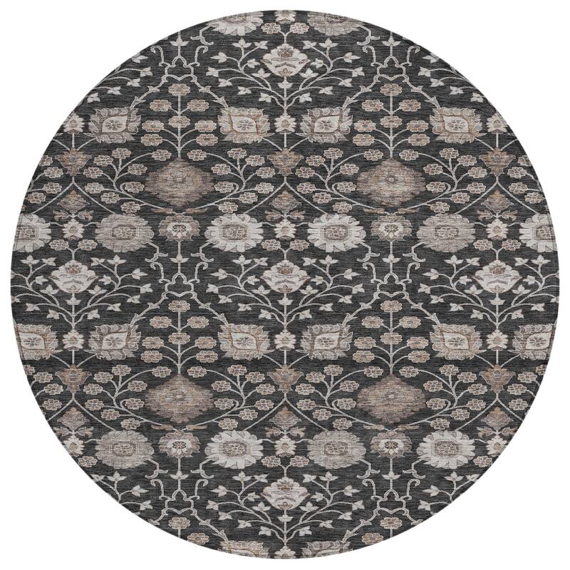 Machine Washable Indoor/ Outdoor Traditional Casual Chantille Rug