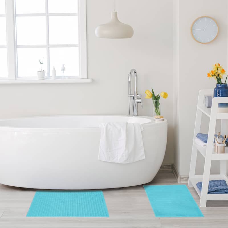 Superior Eco-Friendly Soft and Absorbent Bath Mat (set of 2) - Turquoise