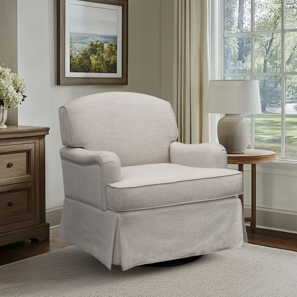 Martha Stewart Melody Swivel Glider Skirted ArmChair - See below