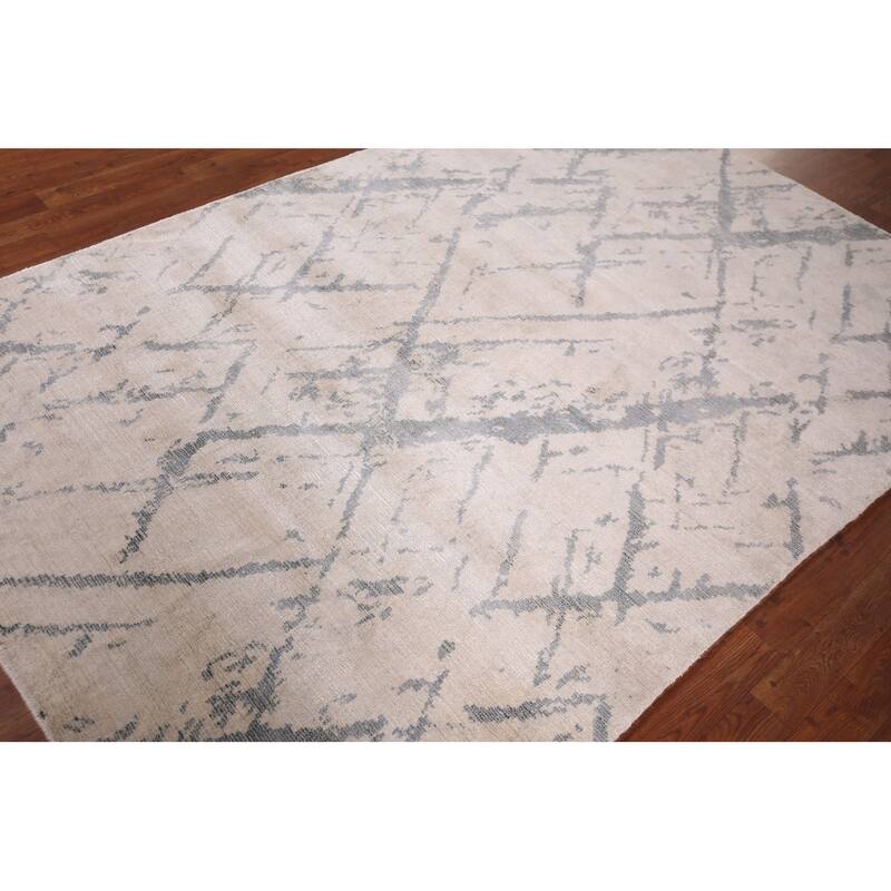 Abstract Modern Area Rug Hand-Knotted Wool Carpet - 5'3"x 7'7"