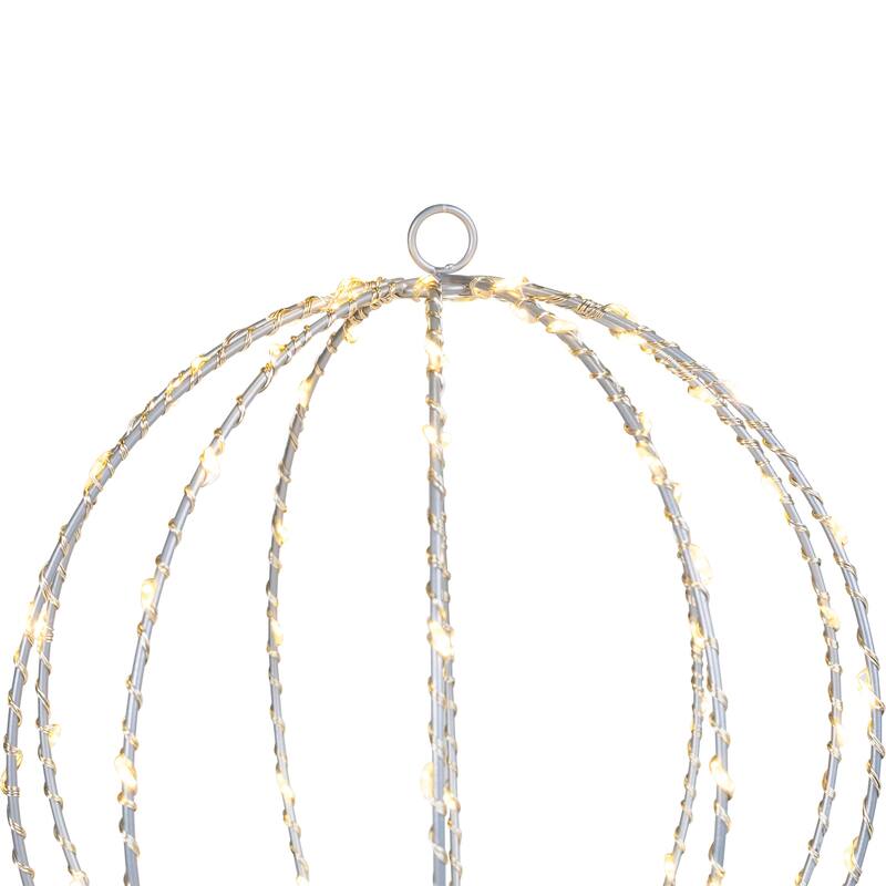 8-Inch LED Lighted Christmas Hanging Ball Decoration Warm White Lights