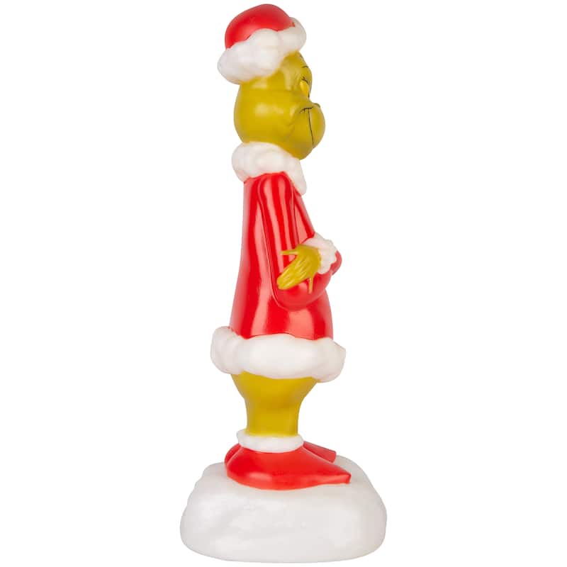 Lighted Blow Mold Decor-Grinch w/Santa Suit-14"-Dr. Seuss