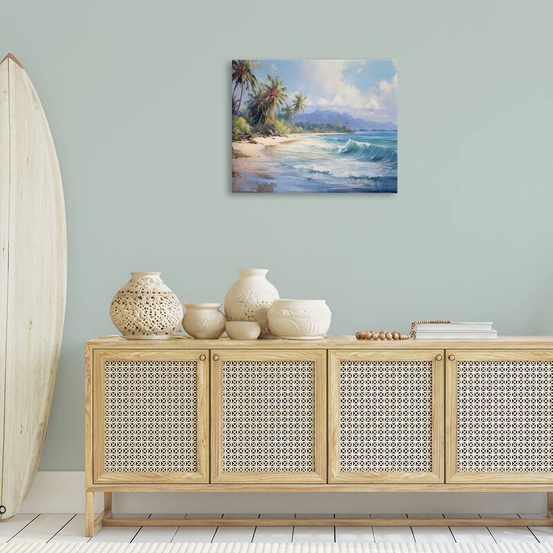 Stupell Tropical Coast with Rolling Waves Canvas Wall Art Design By Franklyn Gregory