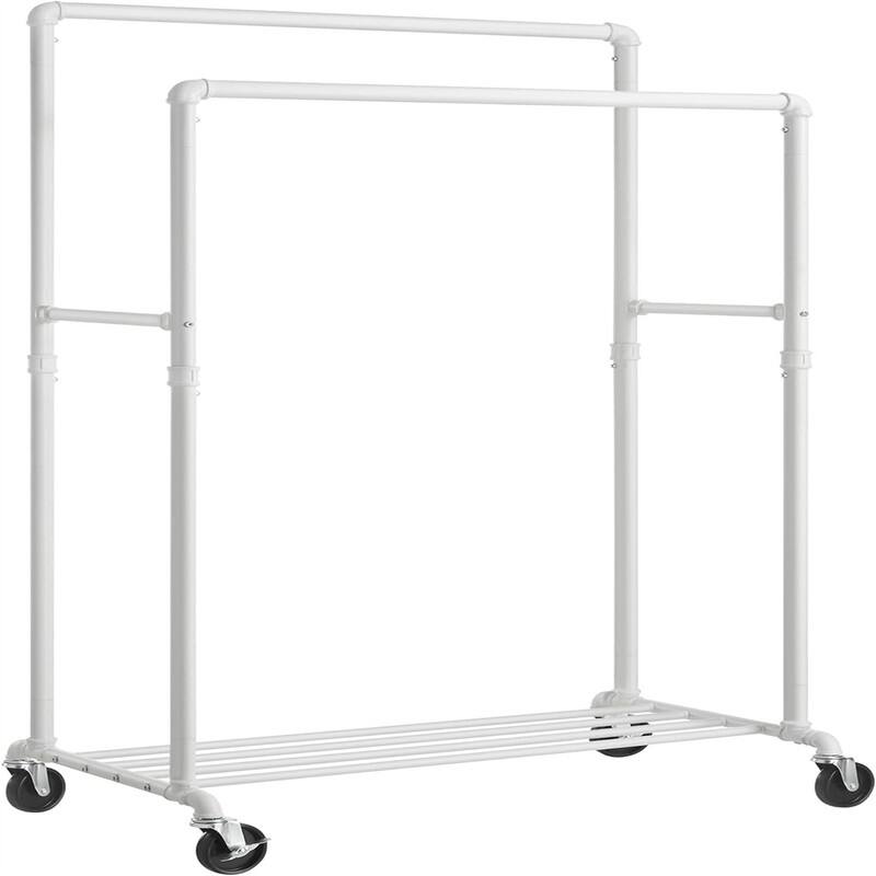 39.4 Inch Clothing Rack with Storage Shelf - 23.2"D x 39.4"W x 63.8"H - White