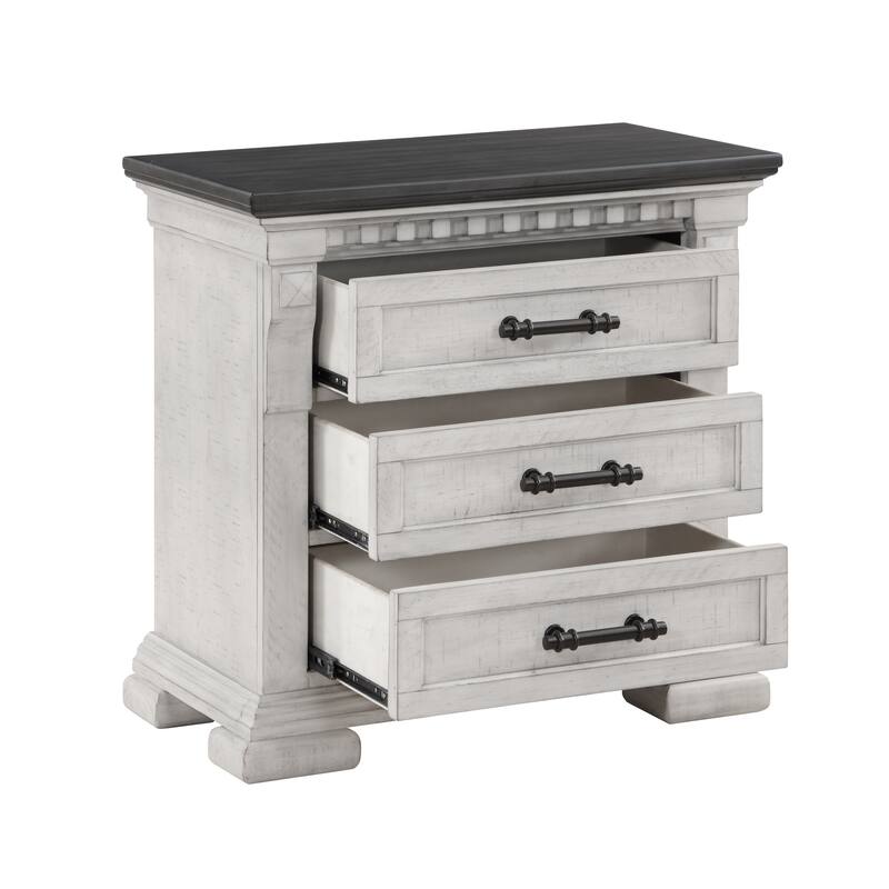 Transitional Style 3-Drawer Night stand Made with Wood