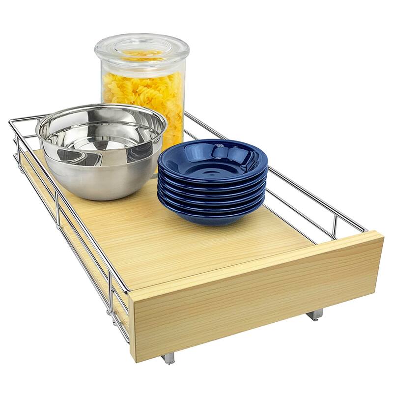 LYNK PROFESSIONAL® SELECT™ Pull Out Cabinet Organizer, 11" x 21" - Slide Out Drawers for Kitchen Cabinets, Wood Chrome