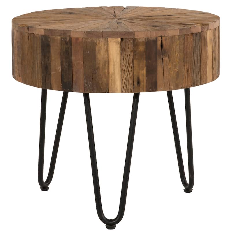 Living Room Accent End Table, Wood and Metal Sofa Side Table, /
