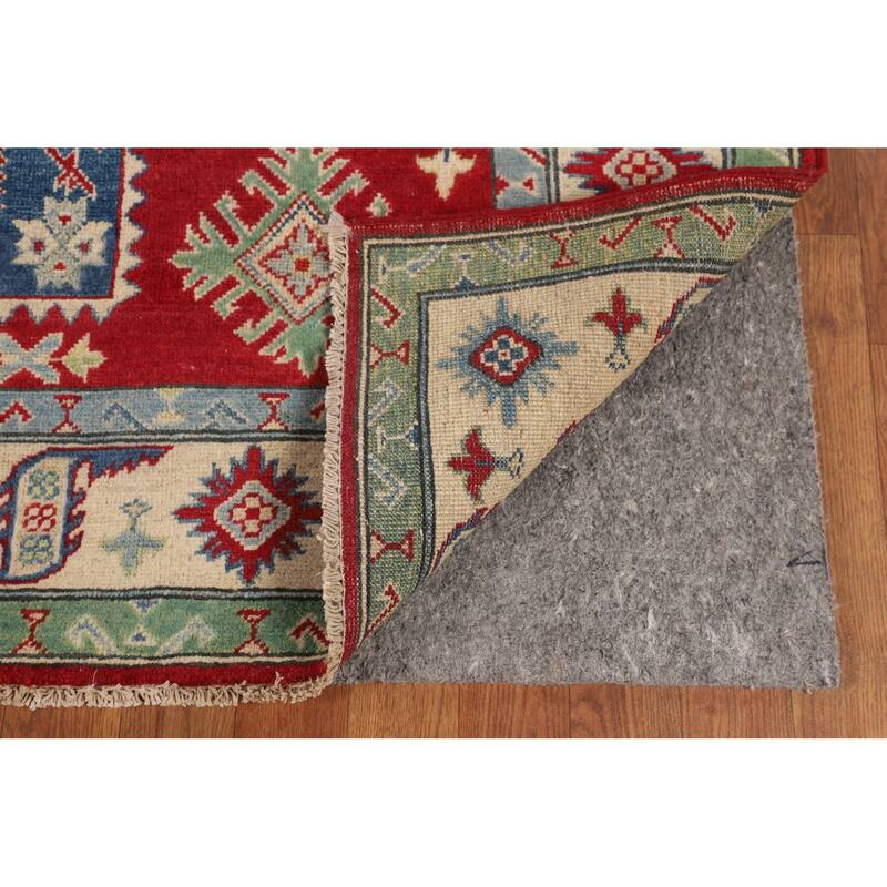 Oriental Red Kazak Area Rug Handmade Wool Carpet - 5'2" x 6'7"