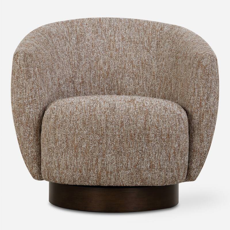 Solid Dunes Barrel Back Swivel Chair - 33" - Brown
