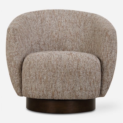 Solid Dunes Barrel Back Swivel Chair - 33" - Brown