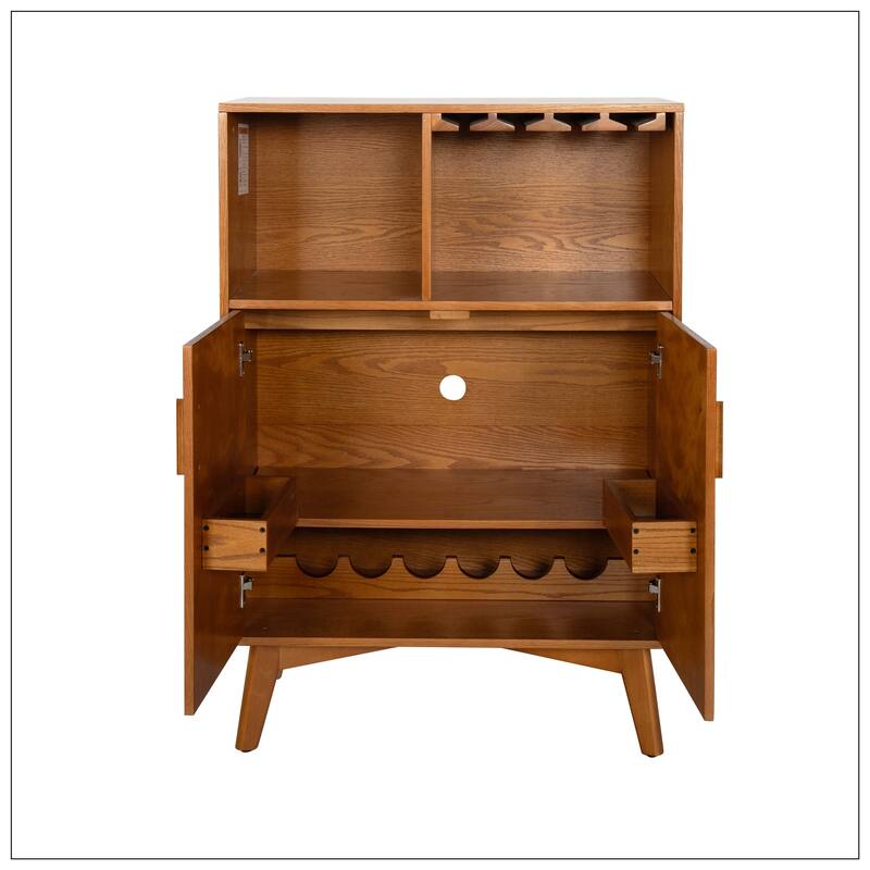 31.5" Liquor Cabinet with Wine Glass Holder