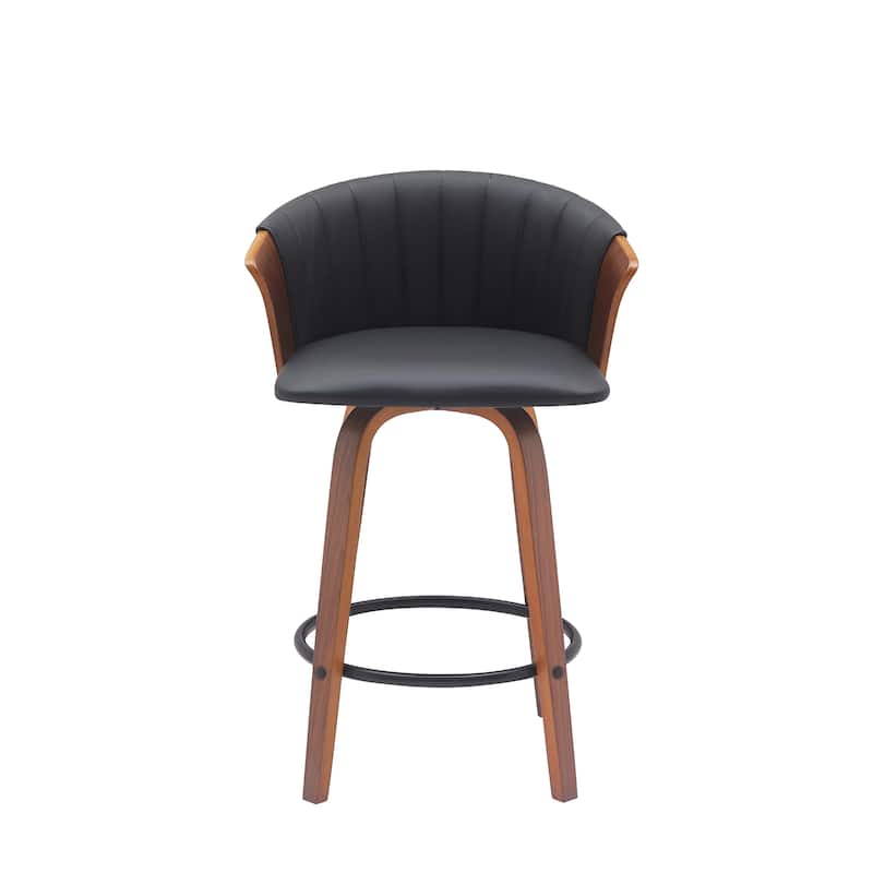 Diana Upholstered Wood Bar or Counter Height Swivel Stool