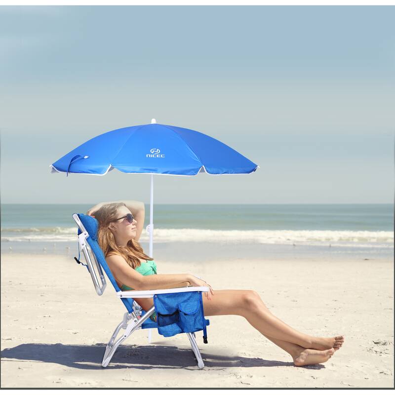 Backpack Beach Chair with Cooler and Umbrella, Cup Holder Outdoor, Ideal for Camping, BBQs, Travel, and Picnics