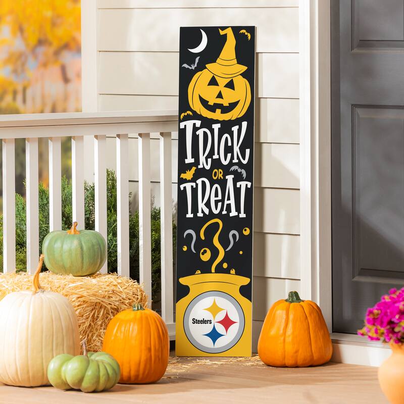 47" Double Sided Seasonal Porch Leaner, Pittsburgh Steelers - 47" x 11.25" - Halloween